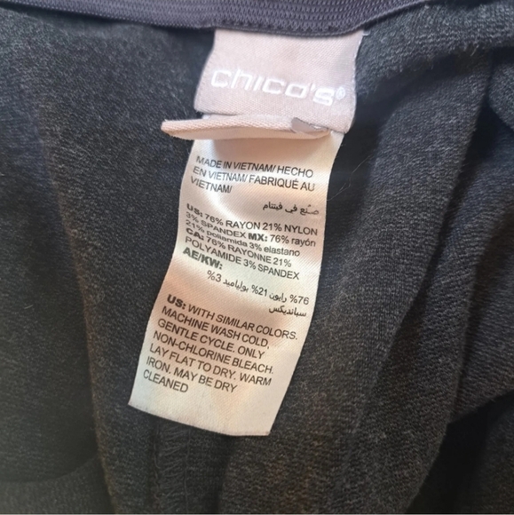 Chico's dark gray ankle length elastic pants‎ size 10 - Picture 3 of 10